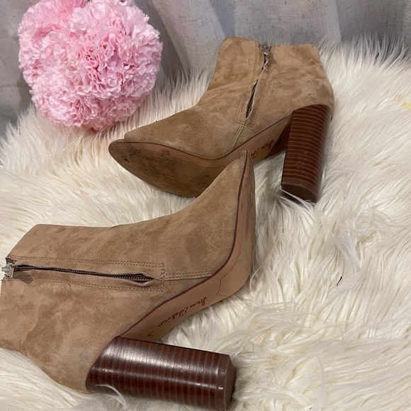 Sam Edelman Suede Open Toe Booties Size 6.5 - Picture 4 of 8